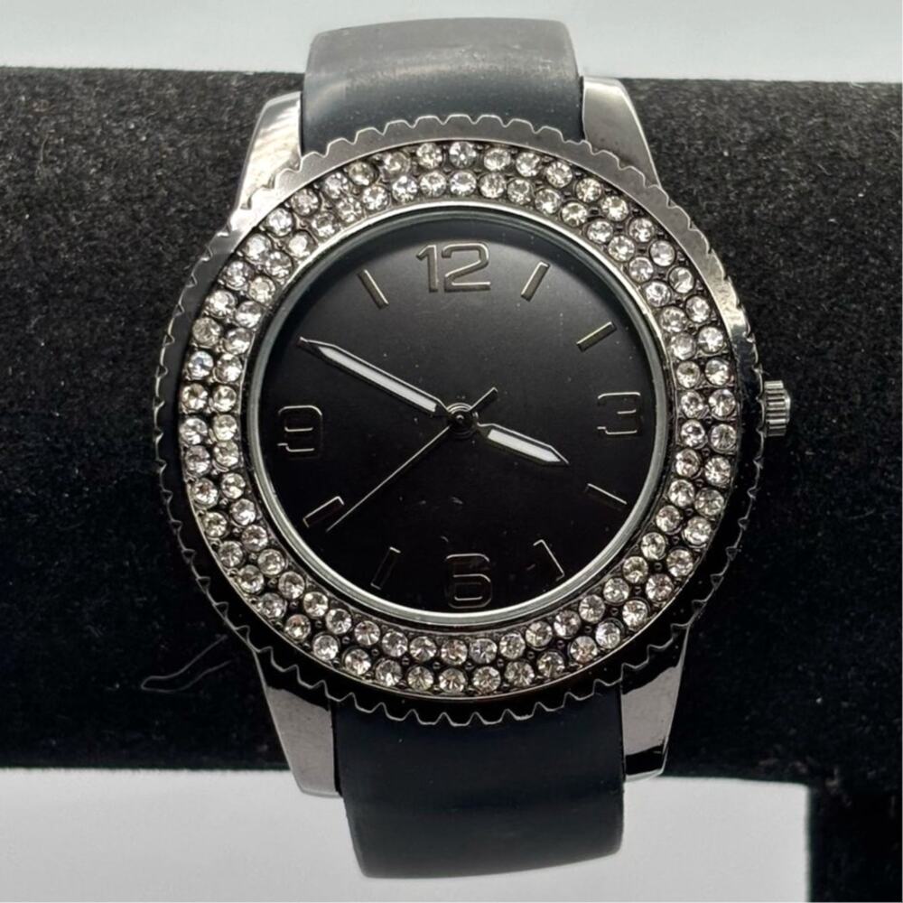 Silver & Black Men's Watch